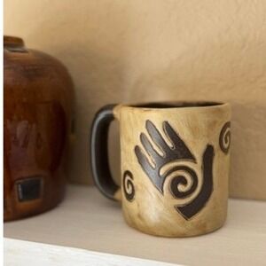 Mara Stoneware Hand Mug Handmade Pottery Coffee Cup Southwest Artisan Ceramic 4"